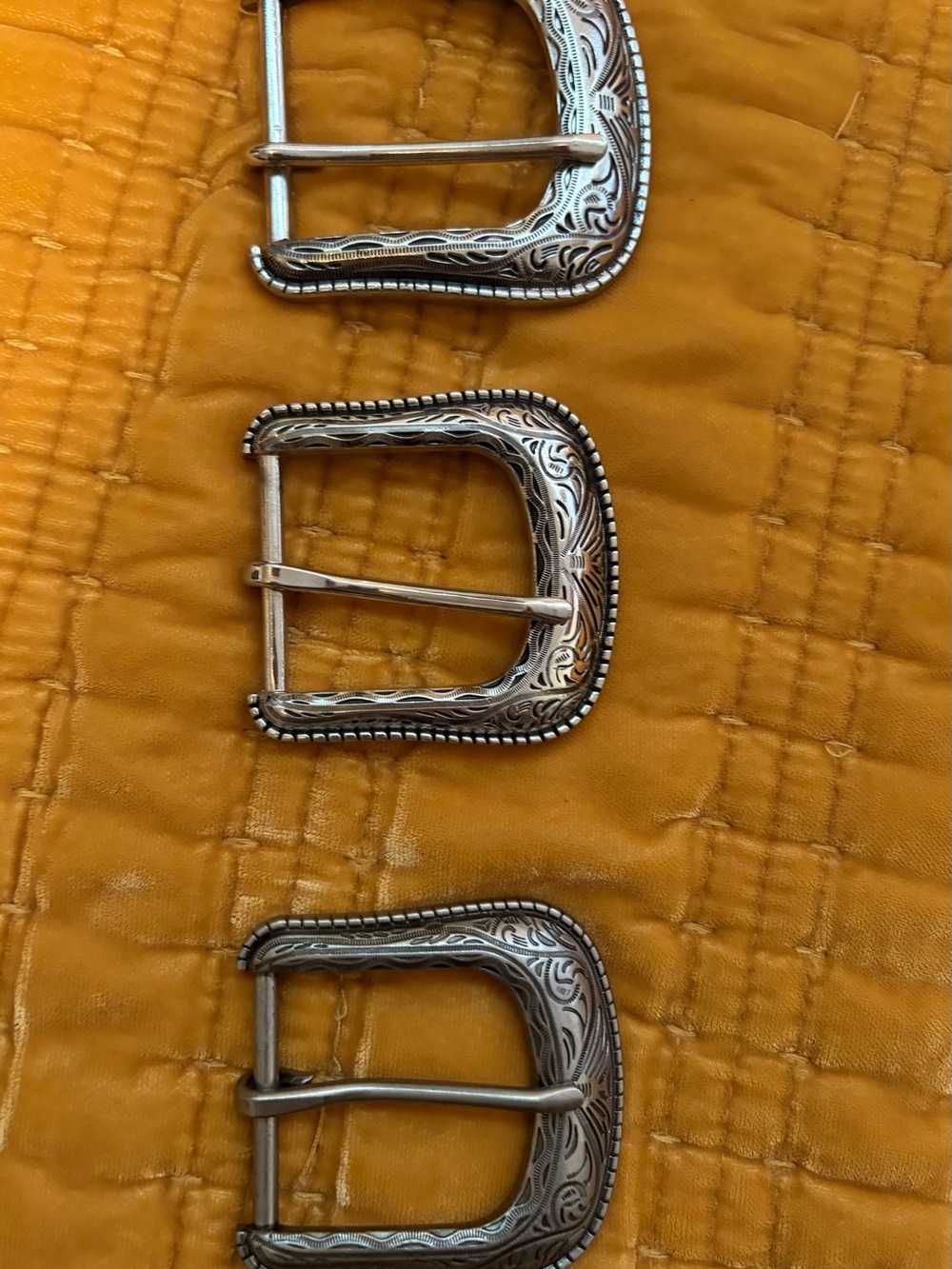 Womens Silver Western Belt Buckles - Set of 3